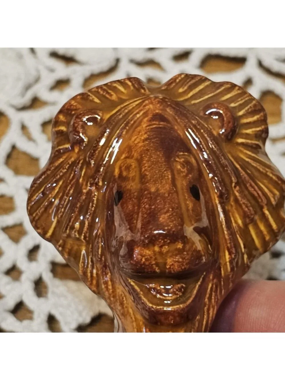 2 Ceramic MCM Lion Glazed Art Anthropomorphic Figurine Statement  Unique